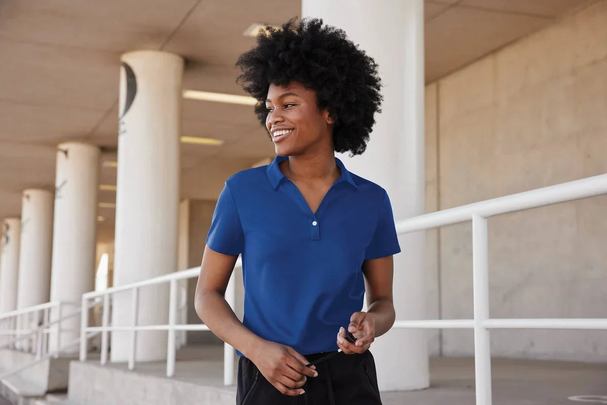 Sport-Tek Women's UV Micropique Polo with custom logo embroidery