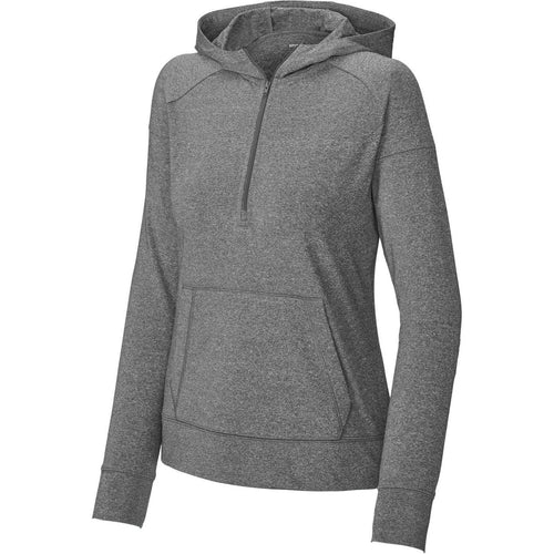 Sport-Tek Ladies Sport-Wick Stretch 1/2-Zip Hoodie with custom logo embroidery