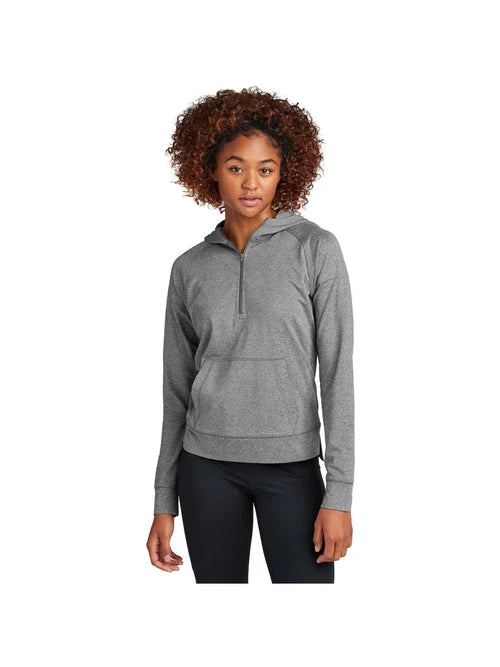 Sport-Tek Ladies Sport-Wick Stretch 1/2-Zip Hoodie with custom logo embroidery