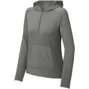 Sport-Tek Ladies Sport-Wick Stretch 1/2-Zip Hoodie with custom logo embroidery