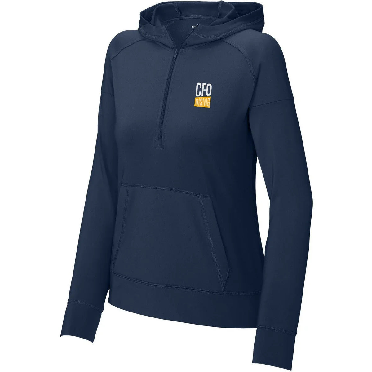 Sport-Tek Ladies Sport-Wick Stretch 1/2-Zip Hoodie with custom logo embroidery