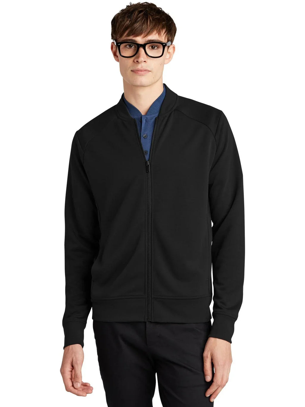 Mercer+Mettle Double-Knit Bomber with custom logo embroidery