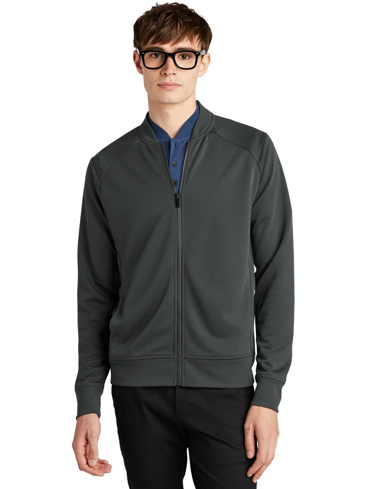 Mercer+Mettle Double-Knit Bomber with custom logo embroidery