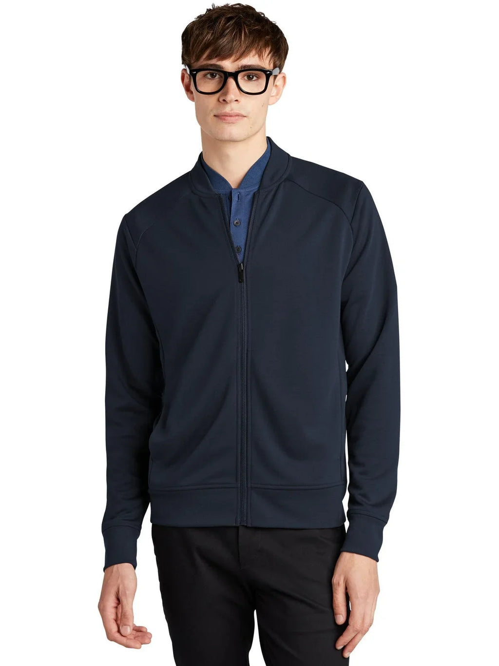 Mercer+Mettle Double-Knit Bomber with custom logo embroidery