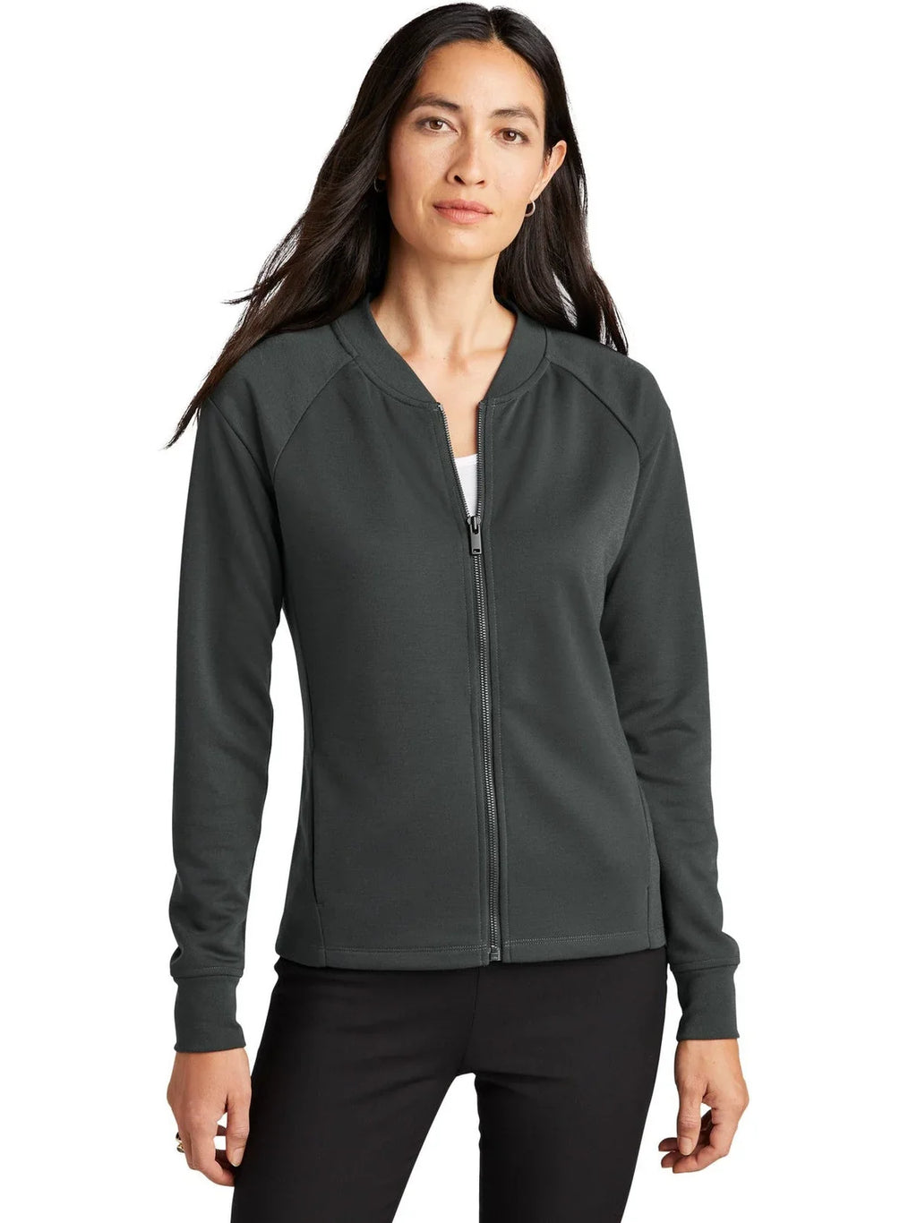 Mercer+Mettle Women's Double-Knit Bomber with custom logo embroidery