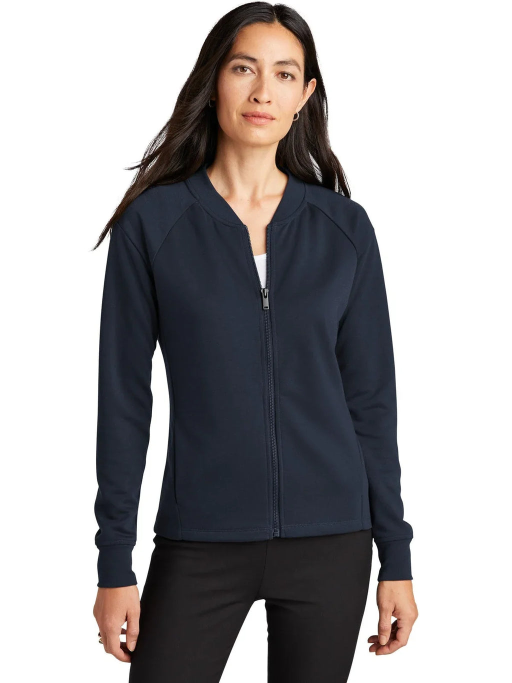 Mercer+Mettle Women's Double-Knit Bomber with custom logo embroidery