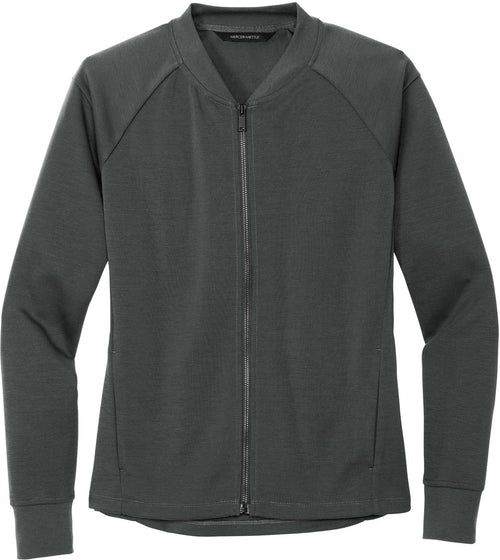 Mercer+Mettle Women's Double-Knit Bomber with custom logo embroidery