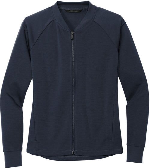 Mercer+Mettle Women's Double-Knit Bomber with custom logo embroidery