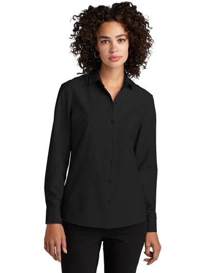 Mercer+Mettle Women’s Long Sleeve Stretch Woven Shirt with custom logo embroidery