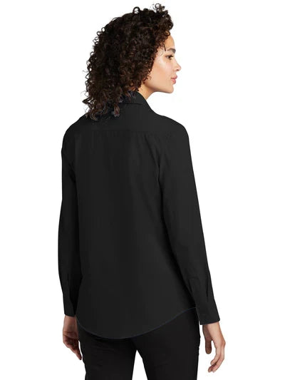 Mercer+Mettle Women’s Long Sleeve Stretch Woven Shirt with custom logo embroidery