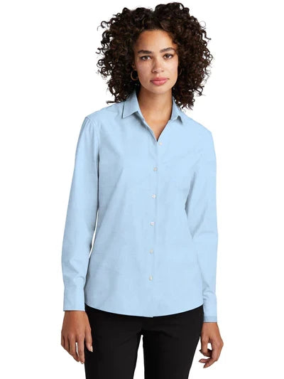 Mercer+Mettle Women’s Long Sleeve Stretch Woven Shirt with custom logo embroidery