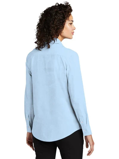 Mercer+Mettle Women’s Long Sleeve Stretch Woven Shirt with custom logo embroidery