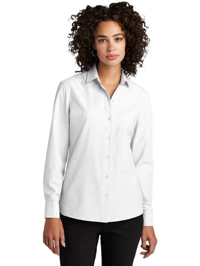 Mercer+Mettle Women’s Long Sleeve Stretch Woven Shirt with custom logo embroidery