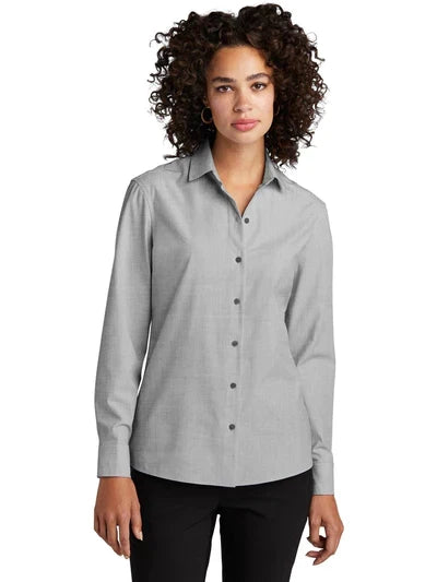 Mercer+Mettle Women’s Long Sleeve Stretch Woven Shirt with custom logo embroidery