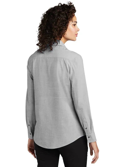 Mercer+Mettle Women’s Long Sleeve Stretch Woven Shirt with custom logo embroidery