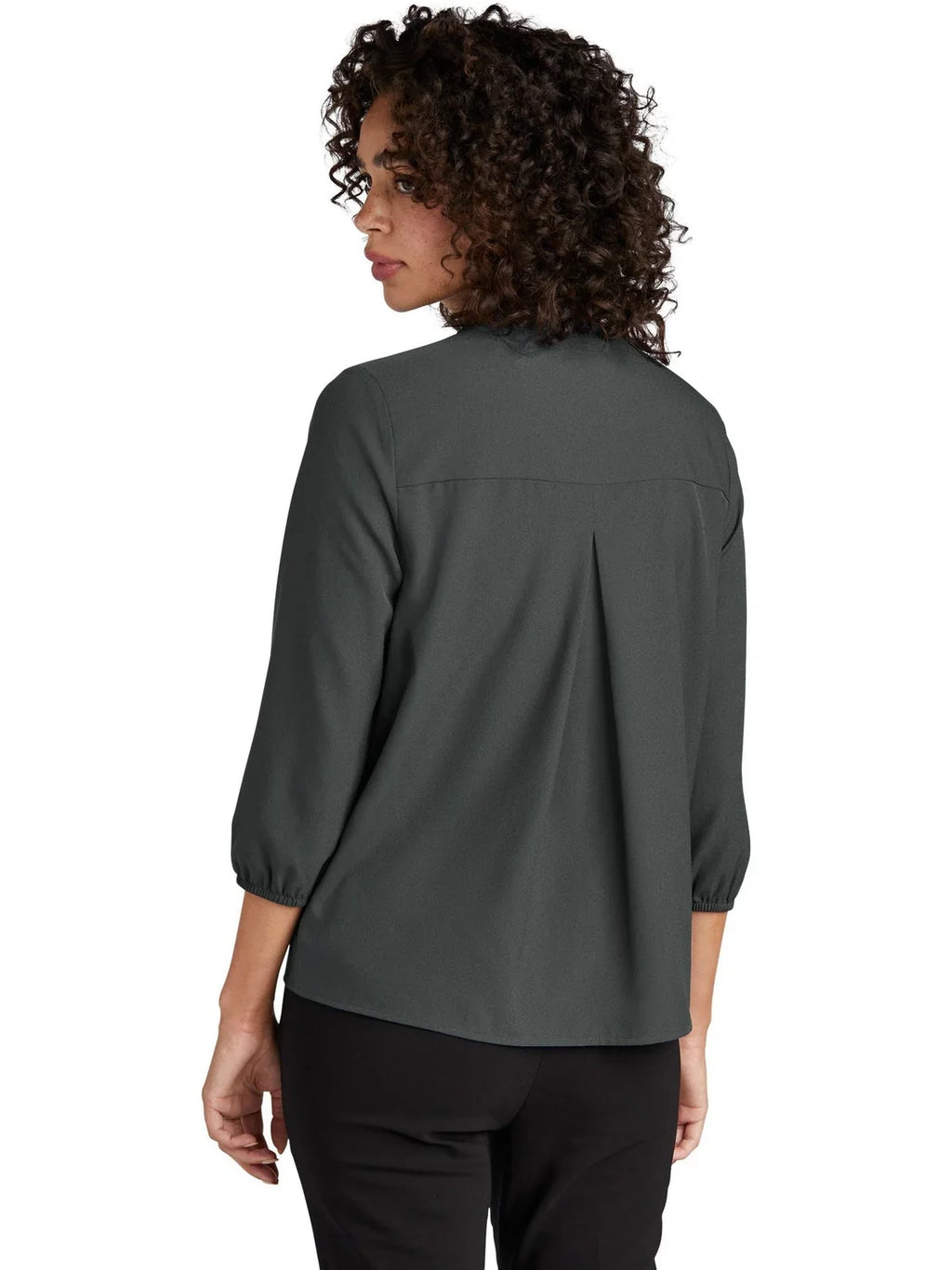 Mercer+Mettle Ladies Stretch Crepe 3/4-Sleeve Blouse with custom logo embroidery