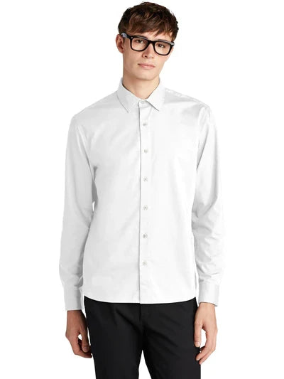 Mercer+Mettle Long Sleeve Stretch Woven Shirt with custom logo embroidery