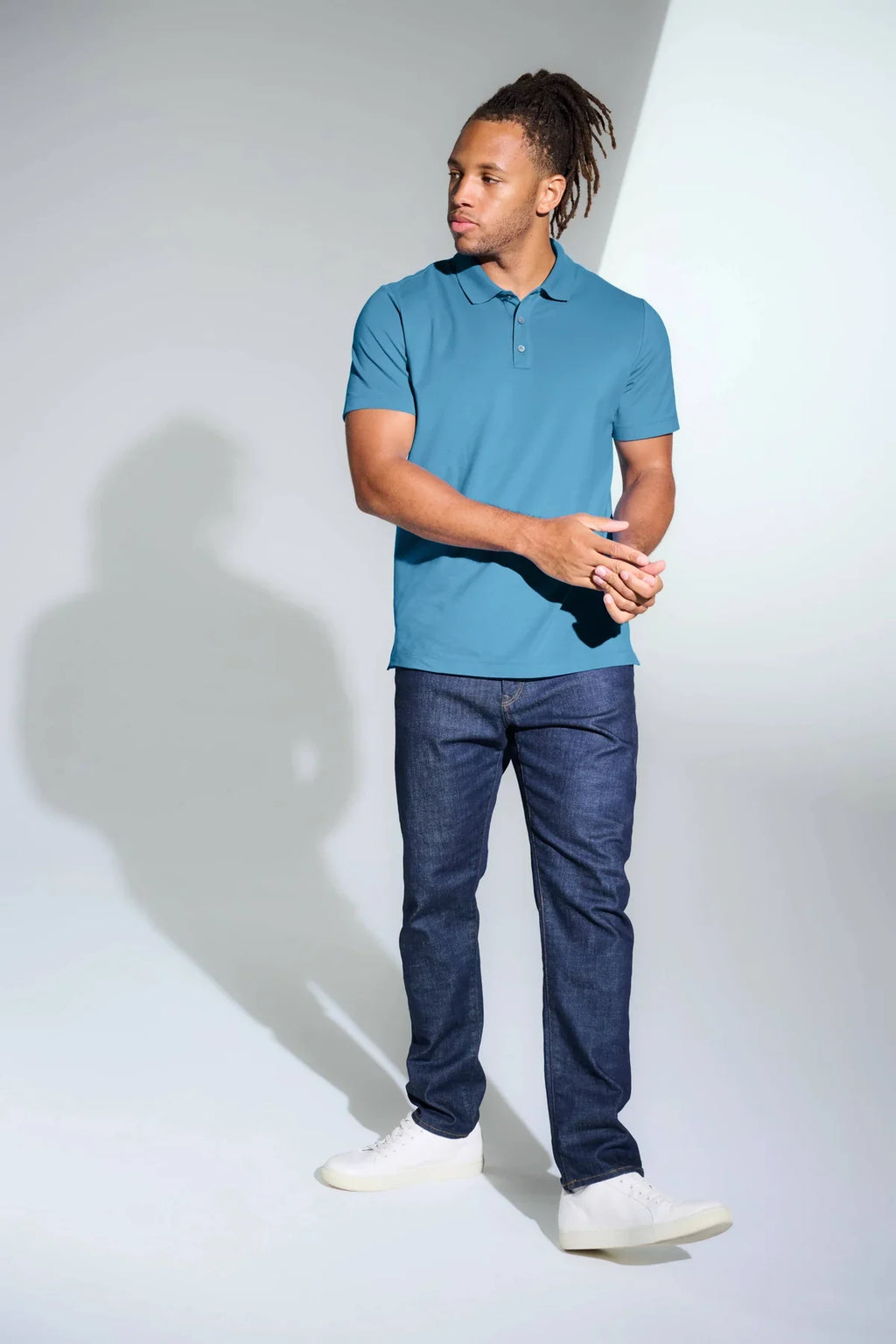 Mercer+Mettle Stretch Pique Polo with custom logo embroidery