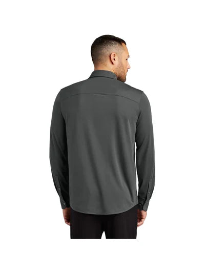 Mercer+Mettle Stretch Jersey Long Sleeve Shirt with custom logo embroidery