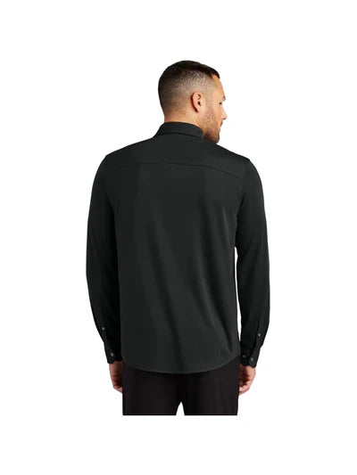Mercer+Mettle Stretch Jersey Long Sleeve Shirt with custom logo embroidery
