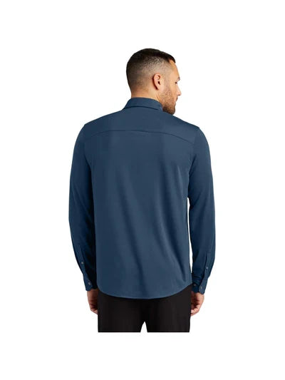 Mercer+Mettle Stretch Jersey Long Sleeve Shirt with custom logo embroidery