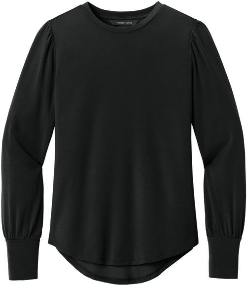Mercer+Mettle Ladies Stretch Jersey Long Sleeve Blouson Top with custom logo embroidery