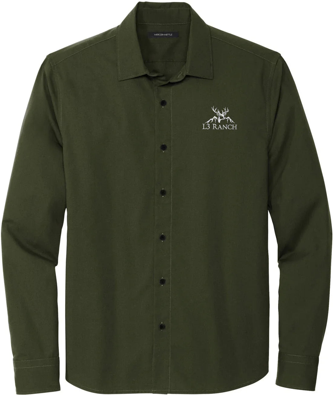 Mercer+Mettle Long Sleeve Stretch Woven Shirt with custom logo embroidery