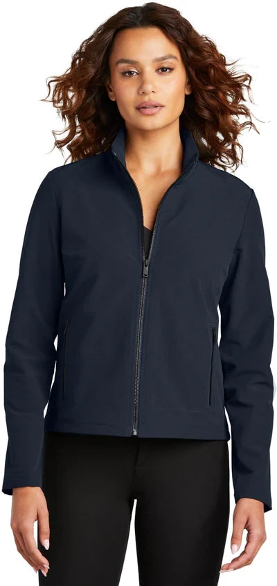 Mercer+Mettle Ladies Stretch Soft Shell Jacket with custom logo embroidery
