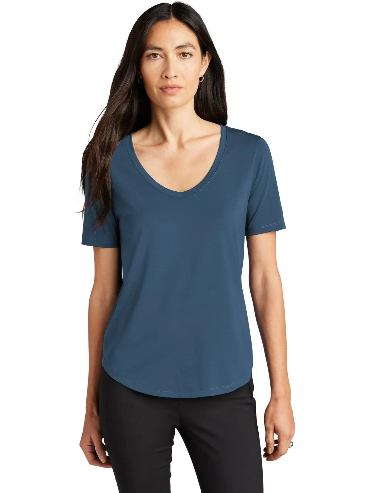 Mercer+Mettle Ladies Stretch Jersey Relaxed Scoop with custom logo embroidery