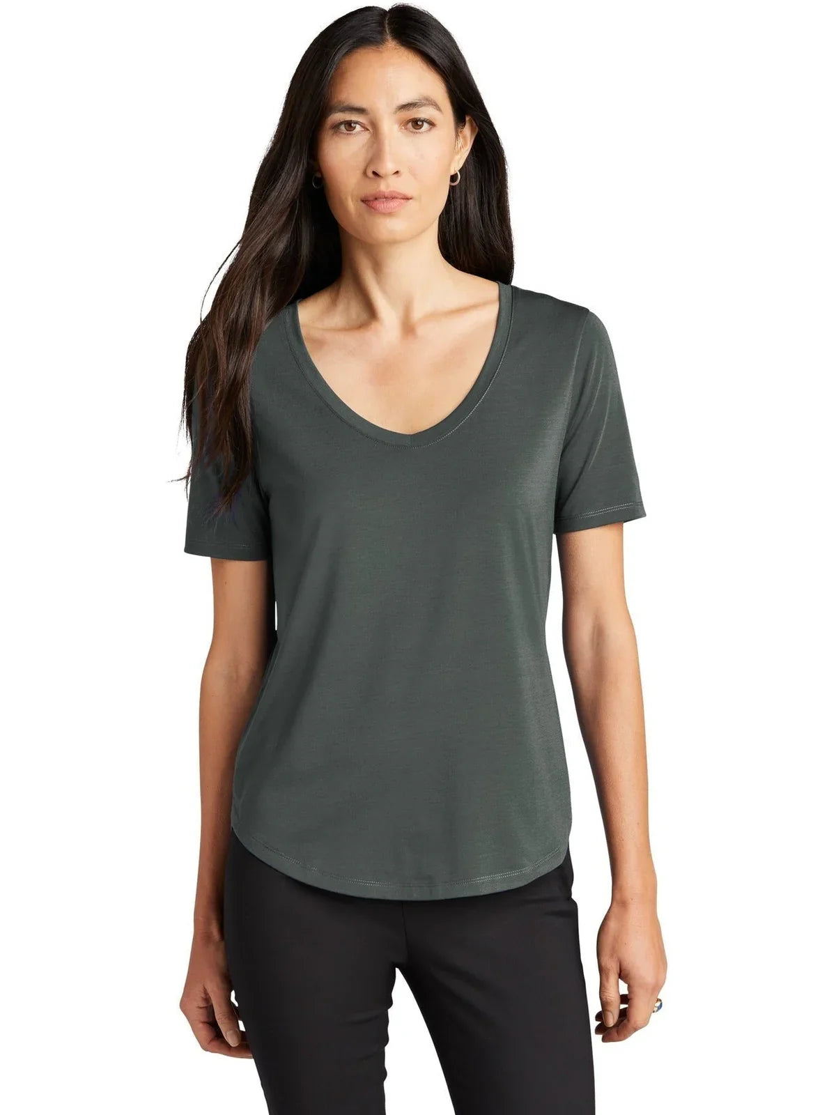 Mercer+Mettle Ladies Stretch Jersey Relaxed Scoop with custom logo embroidery
