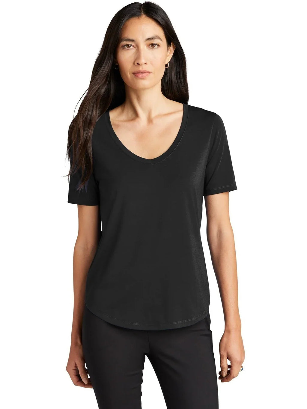 Mercer+Mettle Ladies Stretch Jersey Relaxed Scoop with custom logo embroidery