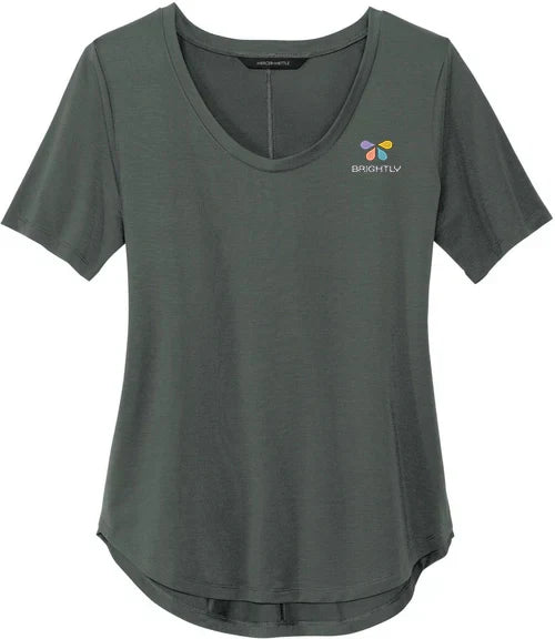 Mercer+Mettle Ladies Stretch Jersey Relaxed Scoop with custom logo embroidery