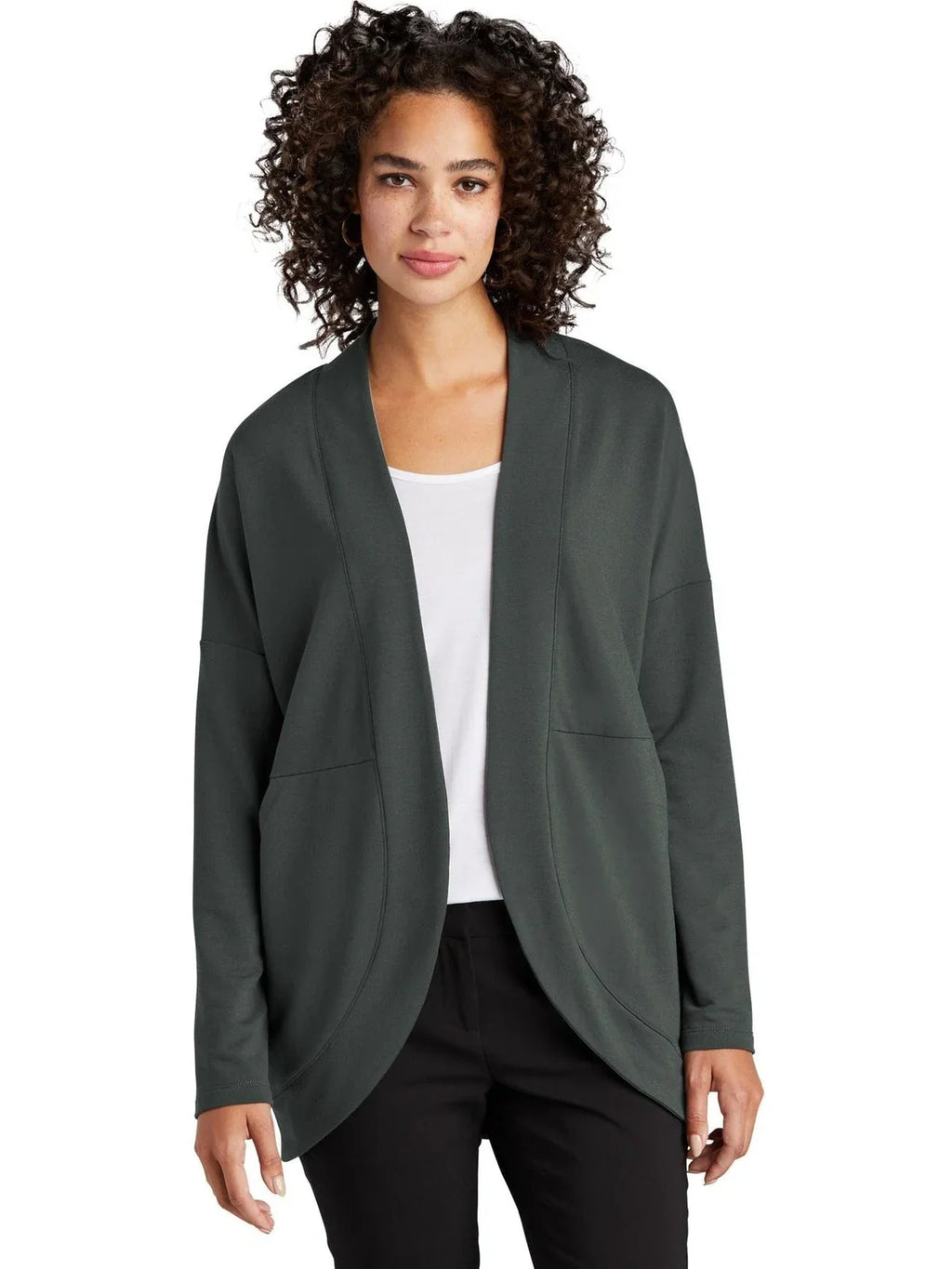 Mercer+Mettle Women’s Stretch Open-Front Cardigan with custom logo embroidery