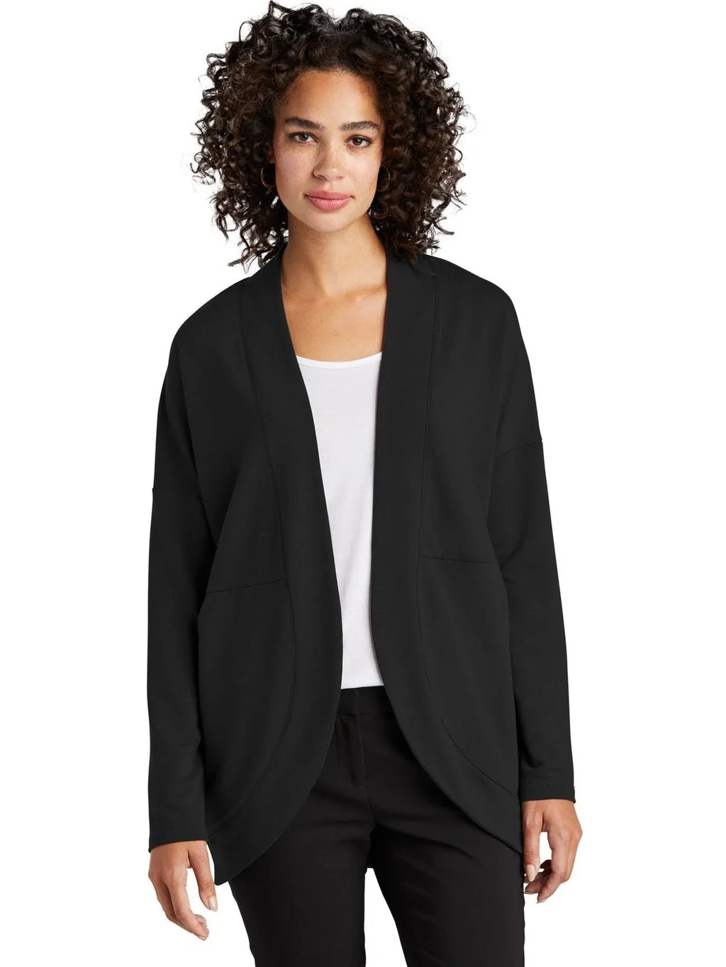 Mercer+Mettle Women’s Stretch Open-Front Cardigan with custom logo embroidery