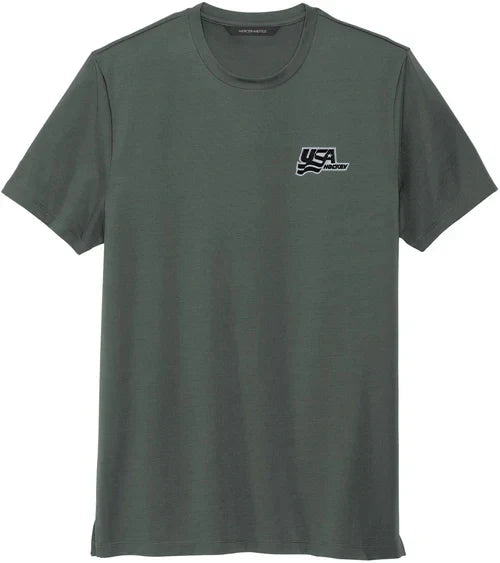 Mercer+Mettle Stretch Jersey Crew with custom logo embroidery