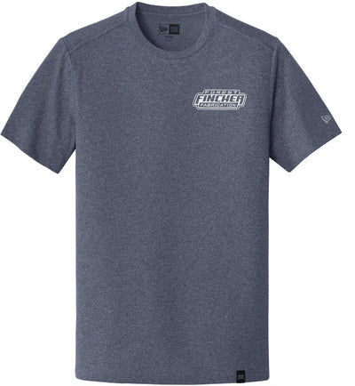 New Era Heritage Blend Crew Tee with custom logo embroidery