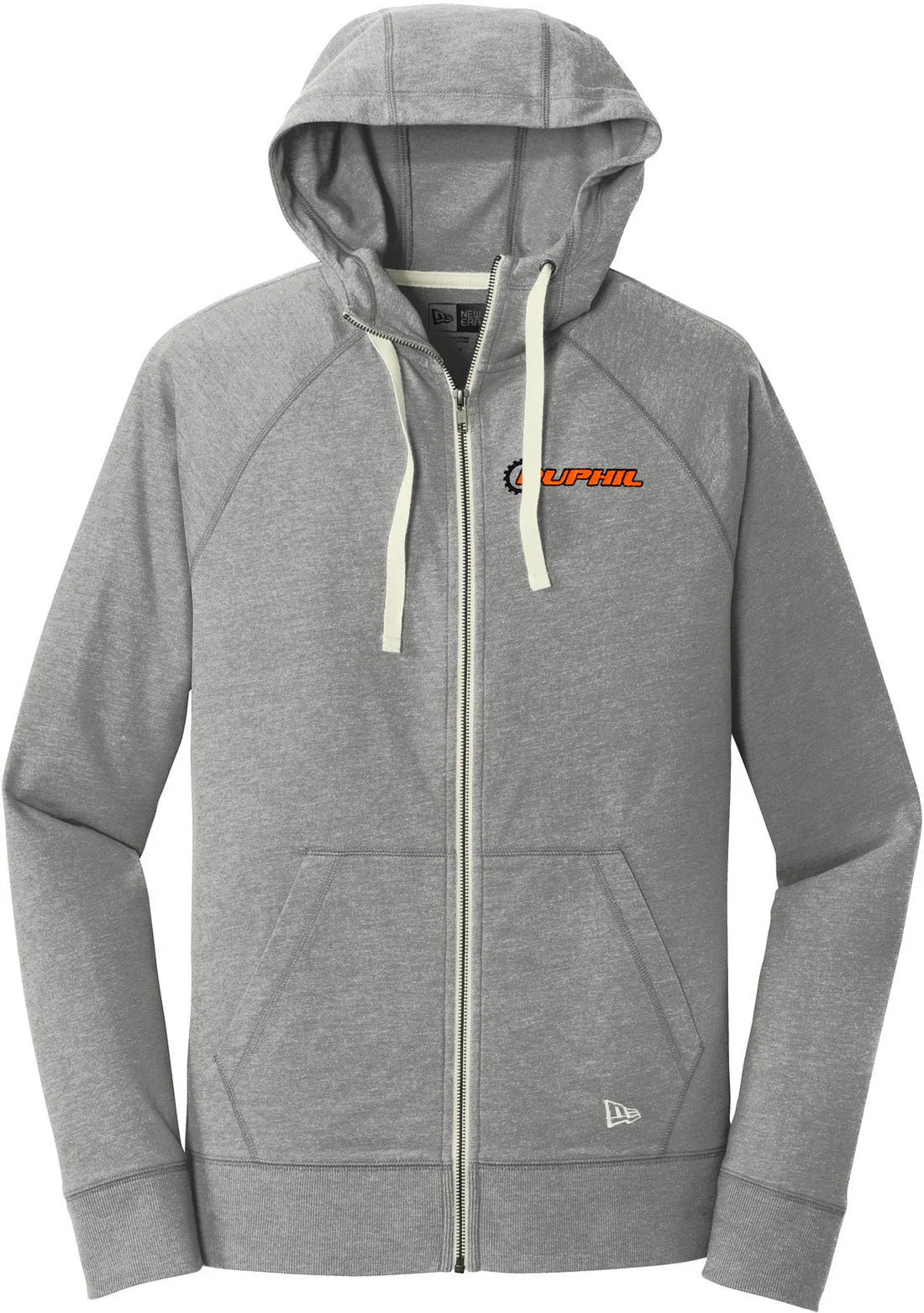 New Era Sueded Cotton Blend Full-Zip Hoodie with custom logo embroidery