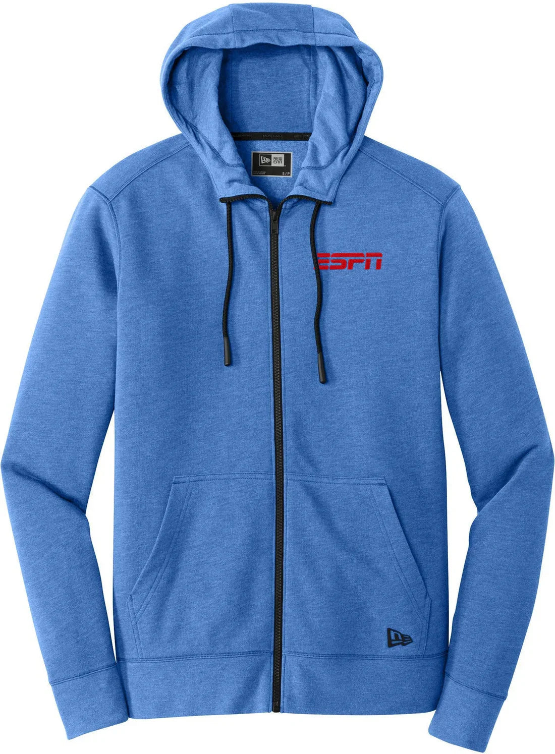 New Era Tri-Blend Fleece Full-Zip Hoodie with custom logo embroidery