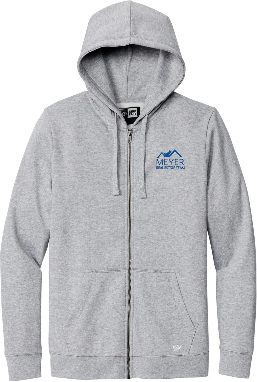 New Era Comeback Fleece Full-Zip Hoodie with custom logo embroidery