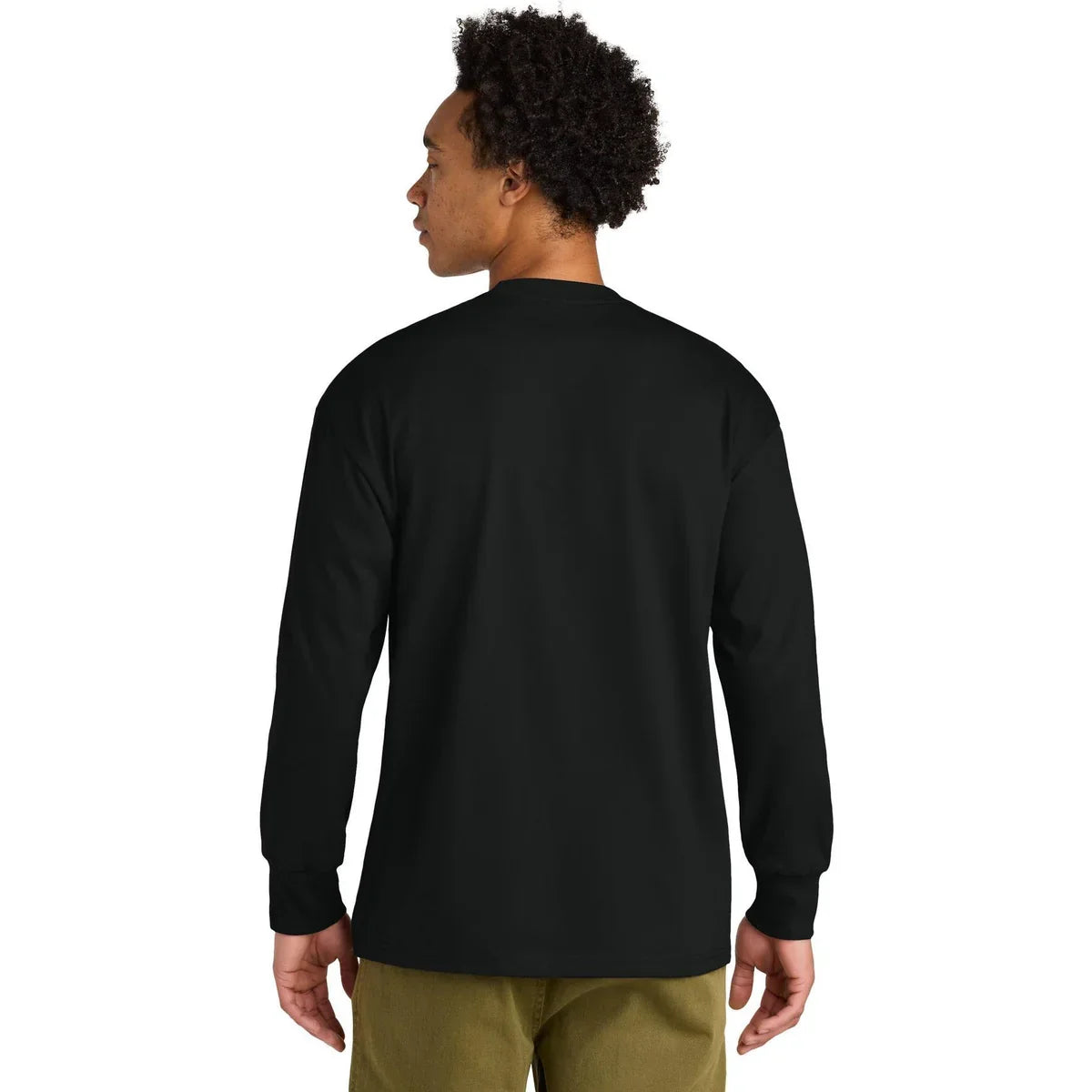 Next Level Apparel Heavyweight Long Sleeve Tee with custom logo embroidery