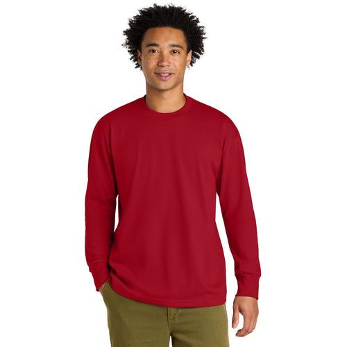 Next Level Apparel Heavyweight Long Sleeve Tee with custom logo embroidery