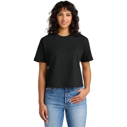 Next Level Apparel Women’s Heavyweight Boxy Tee with custom logo embroidery