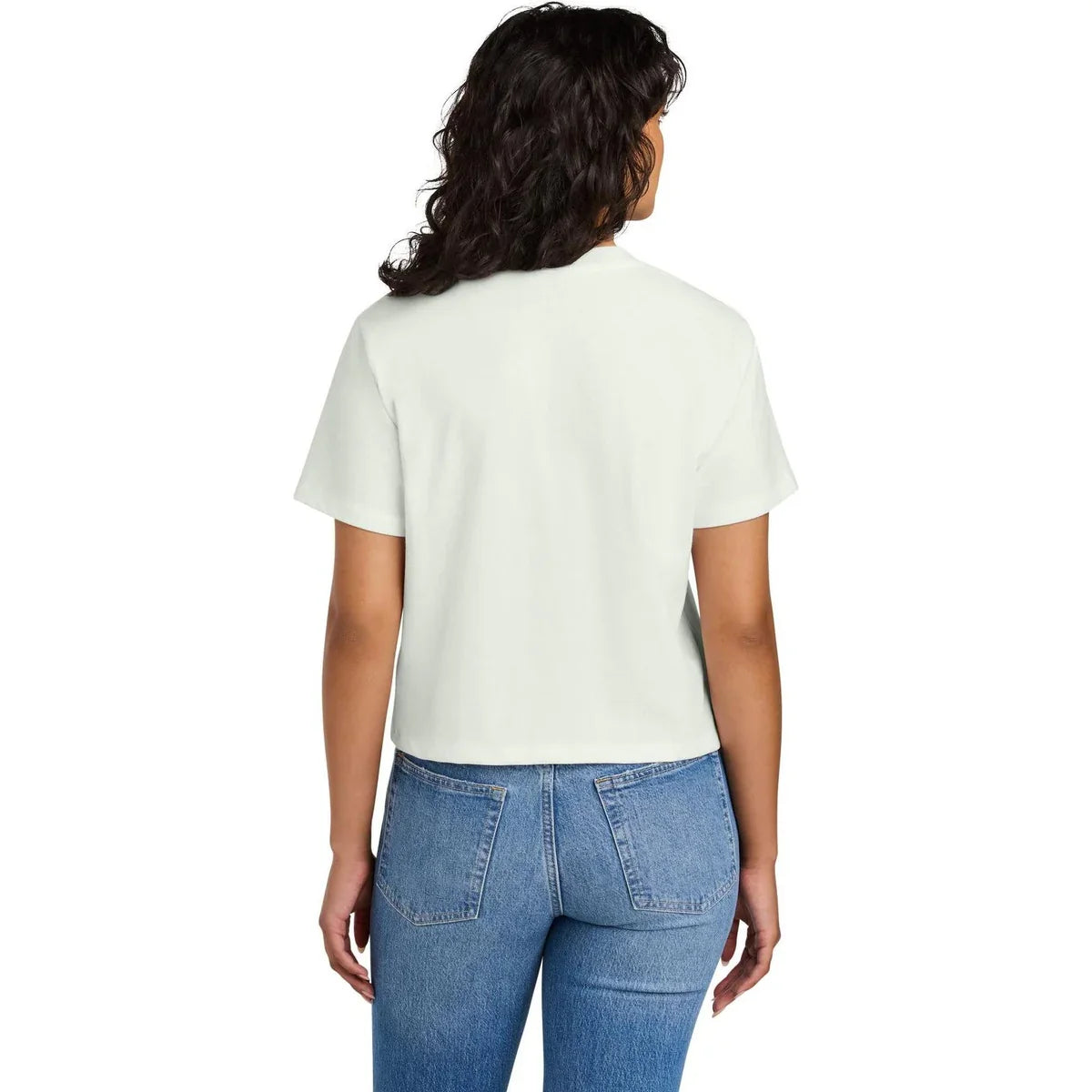 Next Level Apparel Women’s Heavyweight Boxy Tee with custom logo embroidery