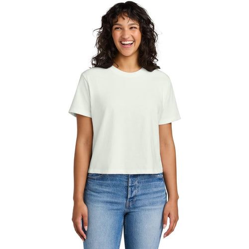 Next Level Apparel Women’s Heavyweight Boxy Tee with custom logo embroidery