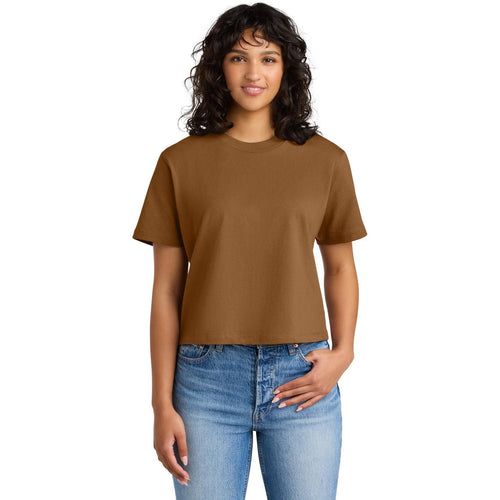 Next Level Apparel Women’s Heavyweight Boxy Tee with custom logo embroidery