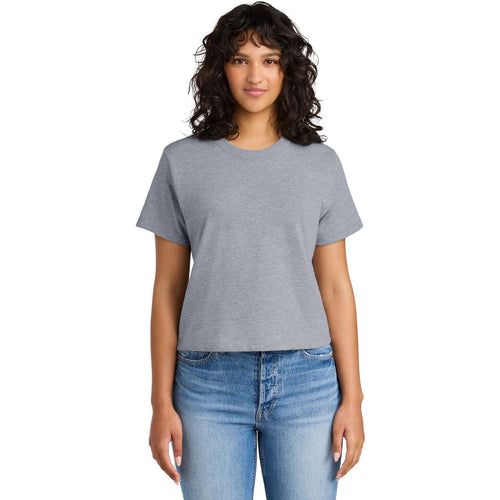 Next Level Apparel Women’s Heavyweight Boxy Tee with custom logo embroidery