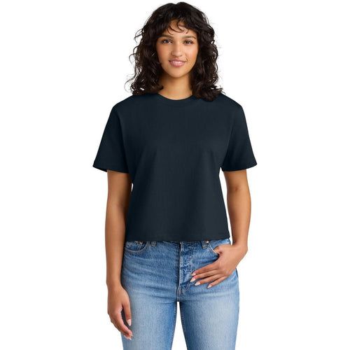 Next Level Apparel Women’s Heavyweight Boxy Tee with custom logo embroidery