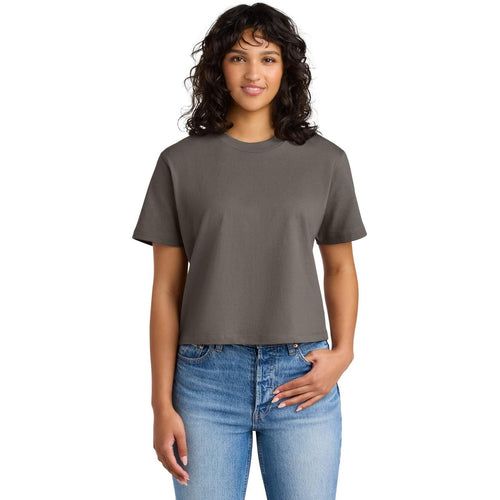 Next Level Apparel Women’s Heavyweight Boxy Tee with custom logo embroidery