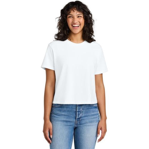 Next Level Apparel Women’s Heavyweight Boxy Tee with custom logo embroidery
