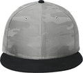 New Era Camo Flat Bill Snapback Cap with custom logo embroidery